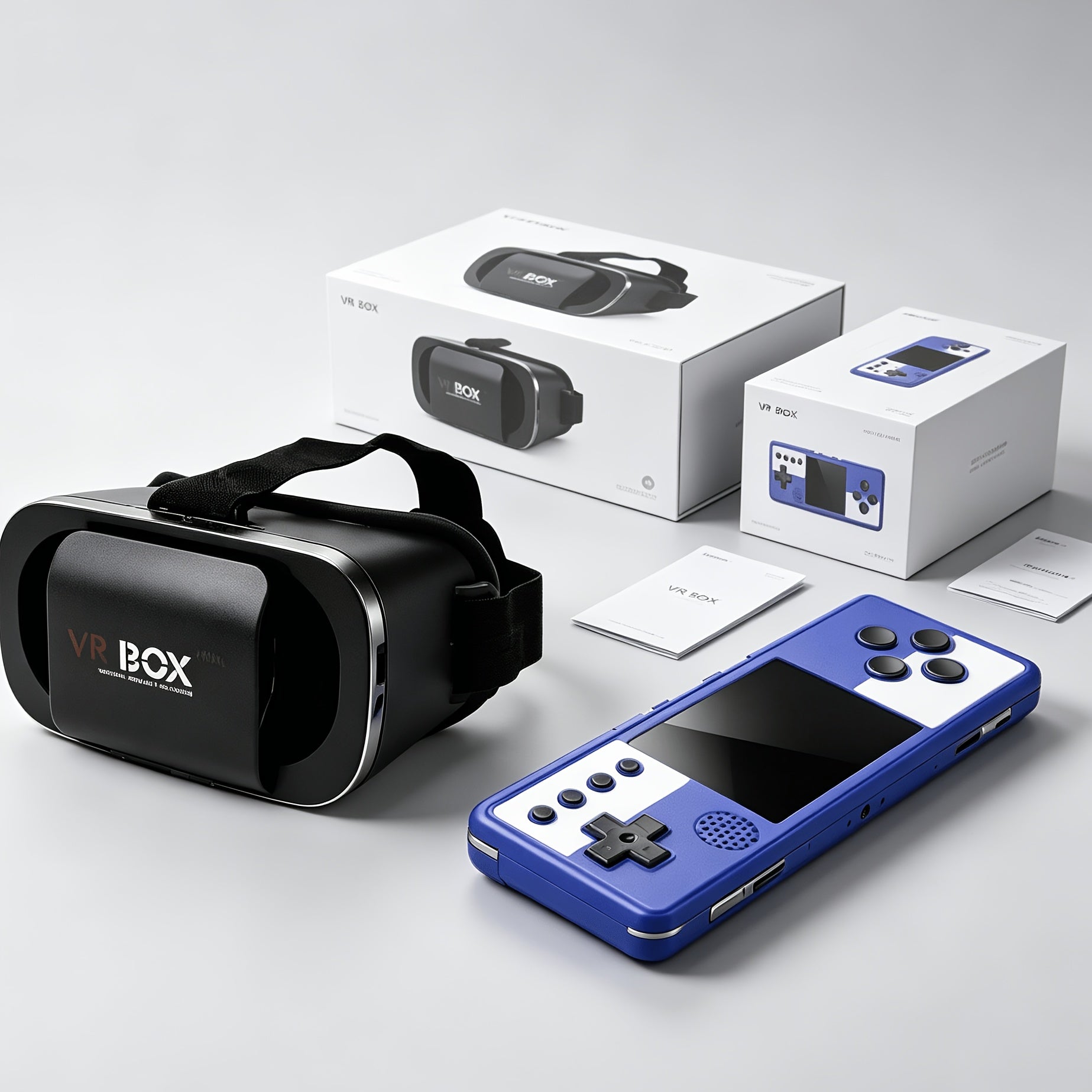 2026 New Mini 3DVR Glasses And Handheld Game Console Set, HD Virtual Reality Glasses with Retro Handheld Game Console, Small Head Size Friendly, Immersive Viewing, Portable Design, Play Games Anytime, Retro Nostalgic Game Console