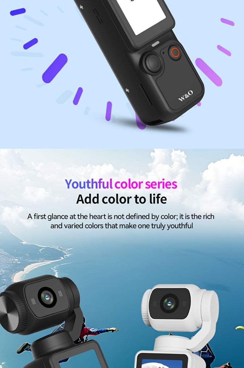 4K UHD 180° Rotating Lens Anti Shake Action Camera with 1.9 Inch Screen, Vlogging Camera, 2000mAh Battery, Lightweight for Vlogging & Travel - Perfect Gift for Halloween & Christmas, Vlogging Equipment, Sleek Design, Durable Construction