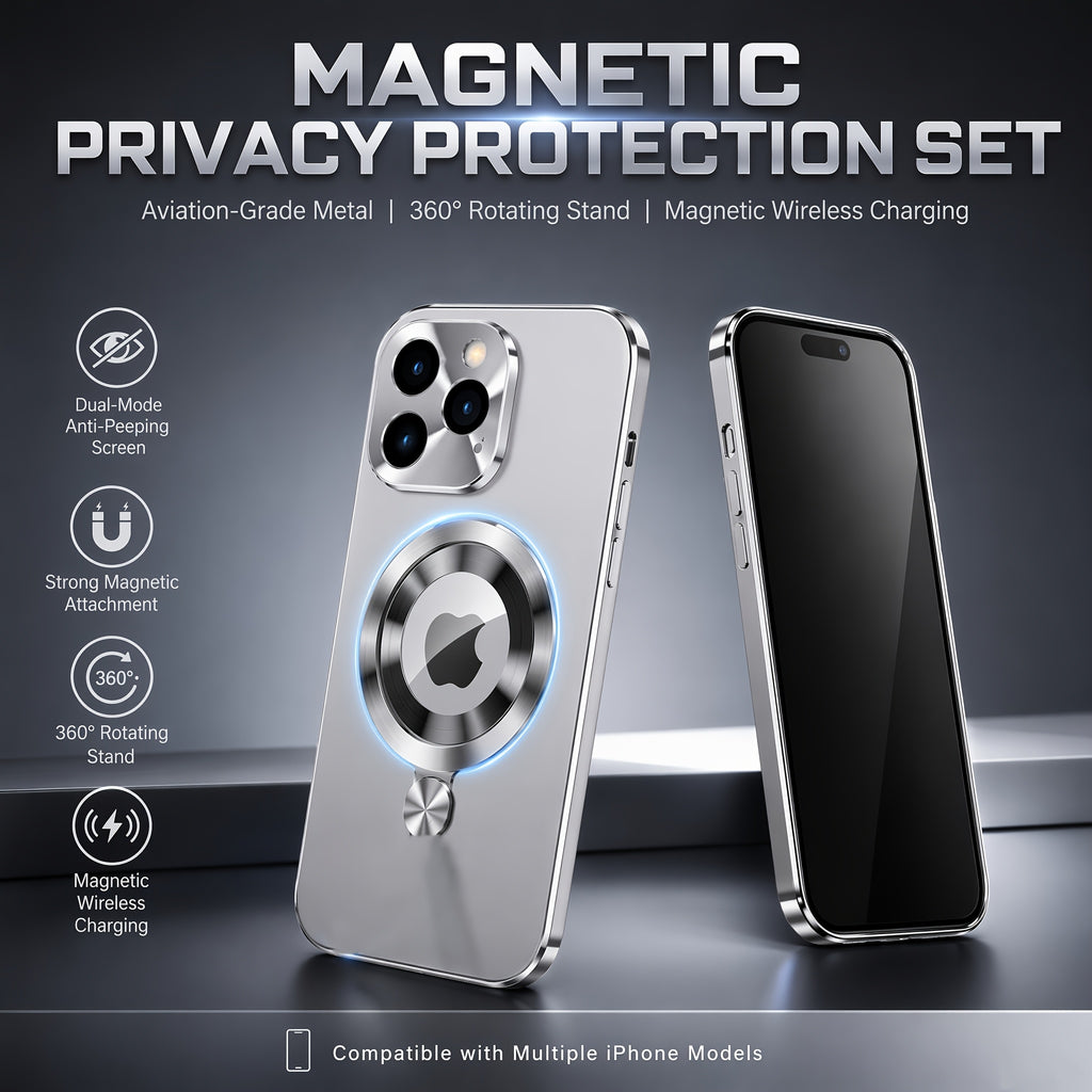 Phone Case: [Privacy Protection] Magnetic Phone Case with Anti-Spy Screen | Aerospace-Grade Metal Frame | Dual-Mode Privacy Display | Compatible with iPhone 16/15/14/13/12 Pro Max Series