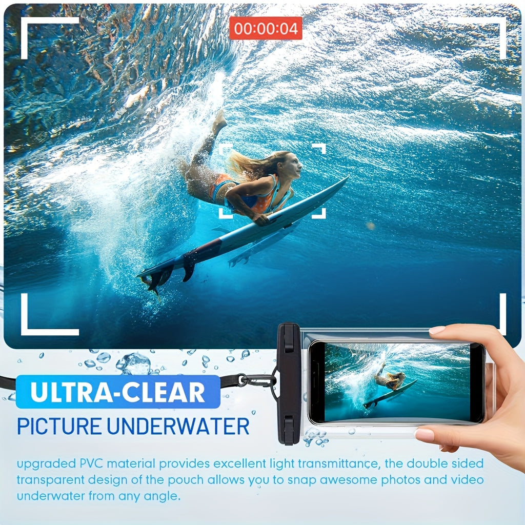 2pcs Waterproof Phone Bag - Dry Case for iPhone 16/15/14 Pro Max & for S24/S23 - Swimming, Beach, Boating Essential