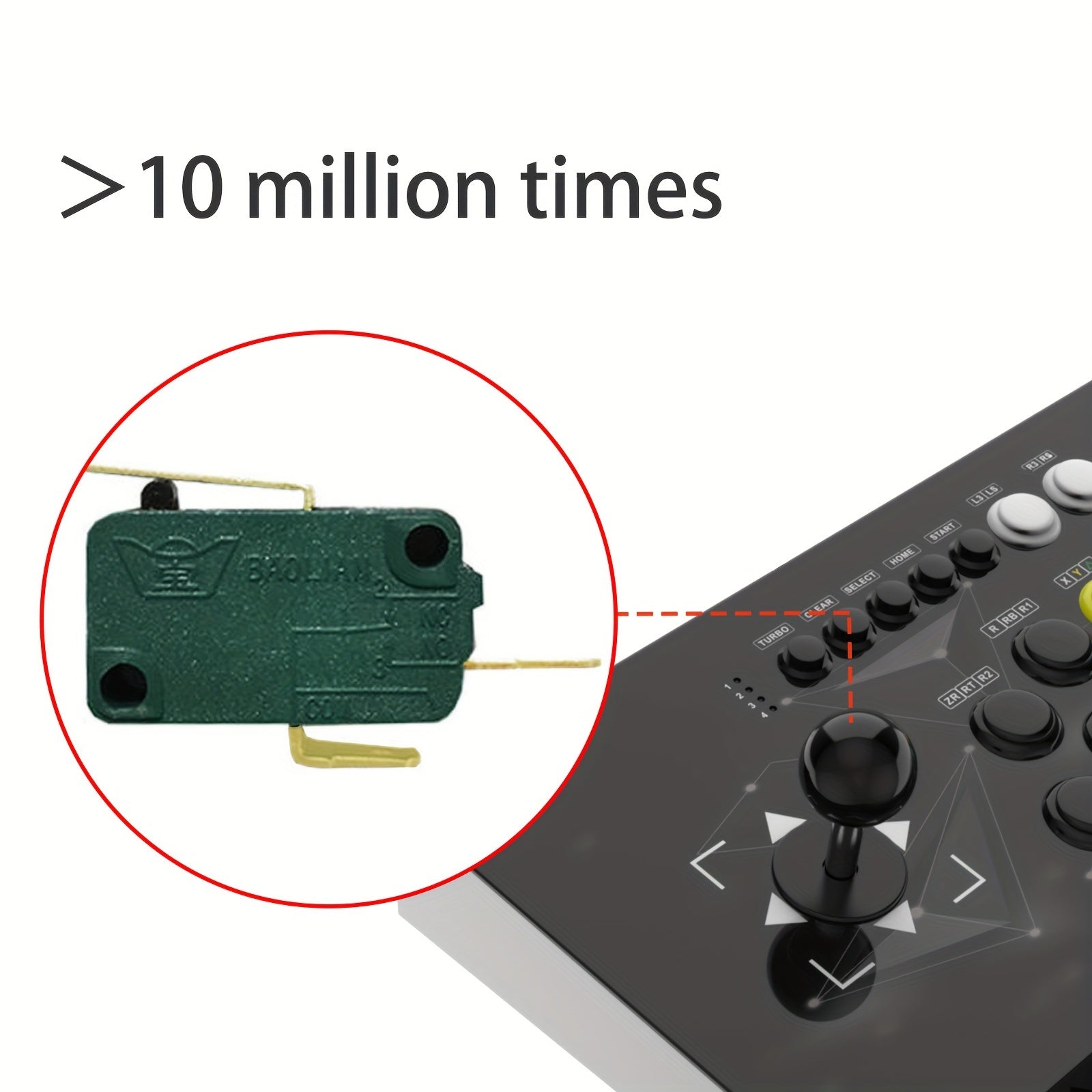 DOYO Arcade Stick KT511 supports SWITCH/PS3/PC/Android platform; supports Turbo acceleration; metal case, ergonomic design; the stick adopts a small 8-way square gear design, turning 45 degrees has a sense of direction, effectively improving the accuracy