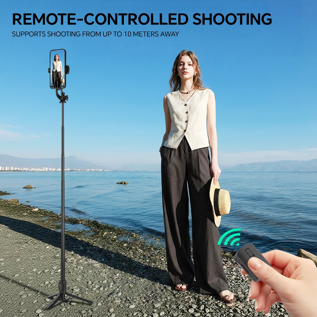 [Wireless Remote Control] 40 Inch Smartphone Selfie Stick Tripod, Expandable Selfie Stick Integrated Smartphone Tripod with Wireless Remote Control, 360 Degree Rotation, Suitable for iPhone 16/15/14/13/12/11 Pro/XS/XR/X/8/7 Plus Smartphone Android Phone