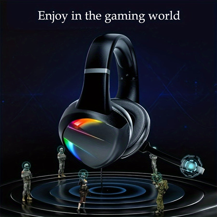 LED RGB Gaming Headsets | Surround Sound | Noise-Canceling Mic | Gaming Headphones for PS5 PS4pcs Laptop | Ergonomic Design | for Gamers & ESports Enthusiasts, Gaming Accessories