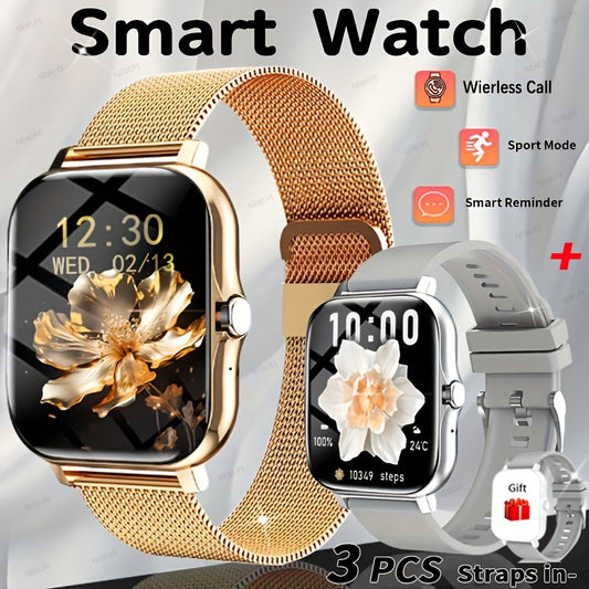 New 1.83-inch Large Dial Full Touch Screen Men's And Women's Smartwatch, with Wireless Calling And Message Reminders, Is A Beautiful Gift for Family And Friends, USB Rechargeable, Weather Notification, Sports Tracker, Pedometer, Multiple Sports Modes