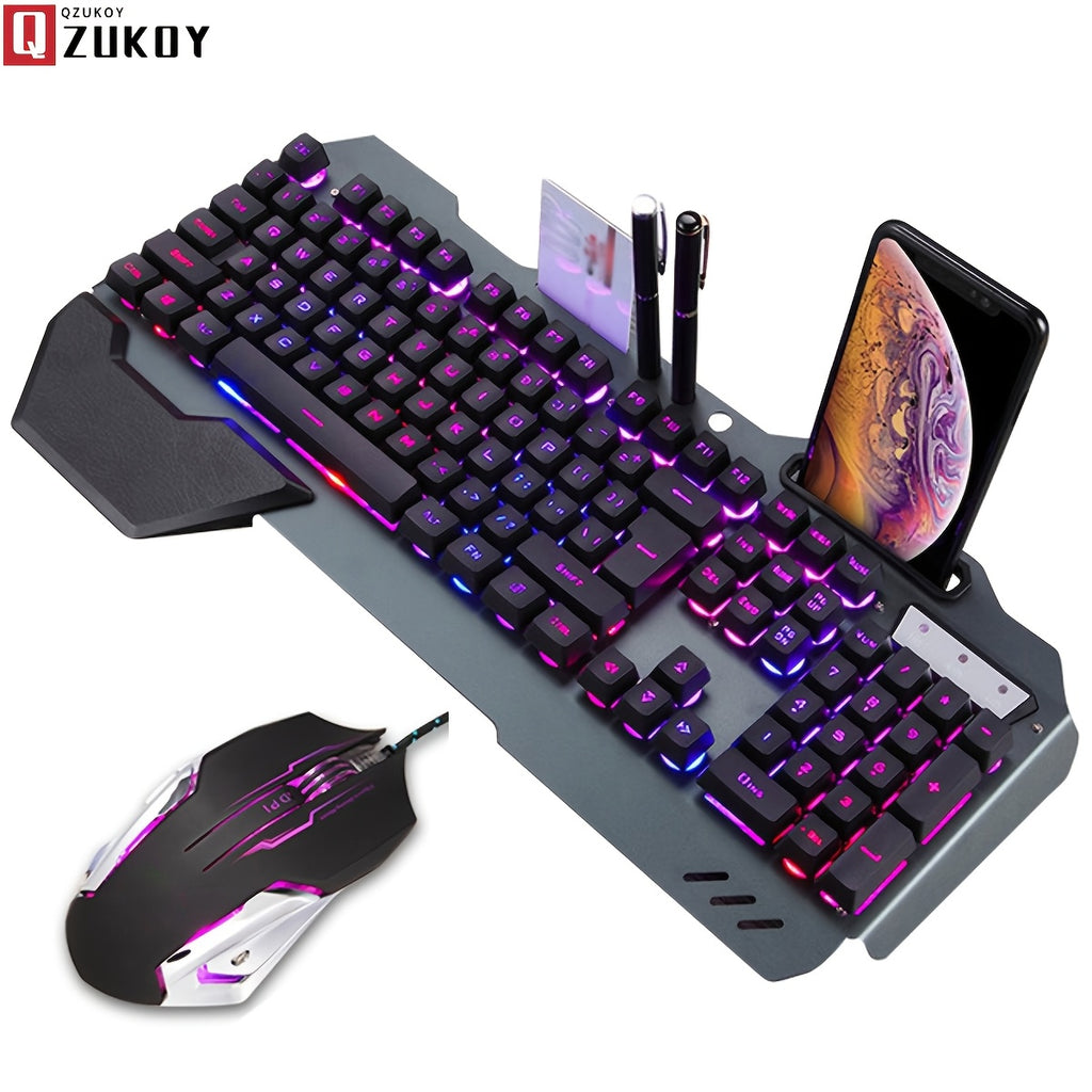 QZUKOY Mechanical Feel Gaming Keyboard, RGB Backlit Modes Wired Gaming Keyboard for PC Desktop
