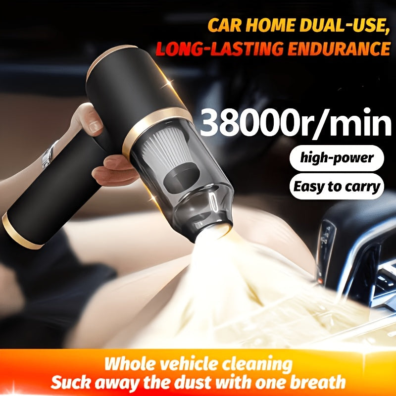[Wireless Handheld Vacuum] Blow And Suction All-In-One Wireless Handheld Vacuum Cleaner - Computer Cleaning, Small Car Vacuum, for Home, Office, Pet Hair Cleaning Travel, Multiple Attachments, Ready to Use After Purchase, Upgraded Aluminum Fan, Power Batt