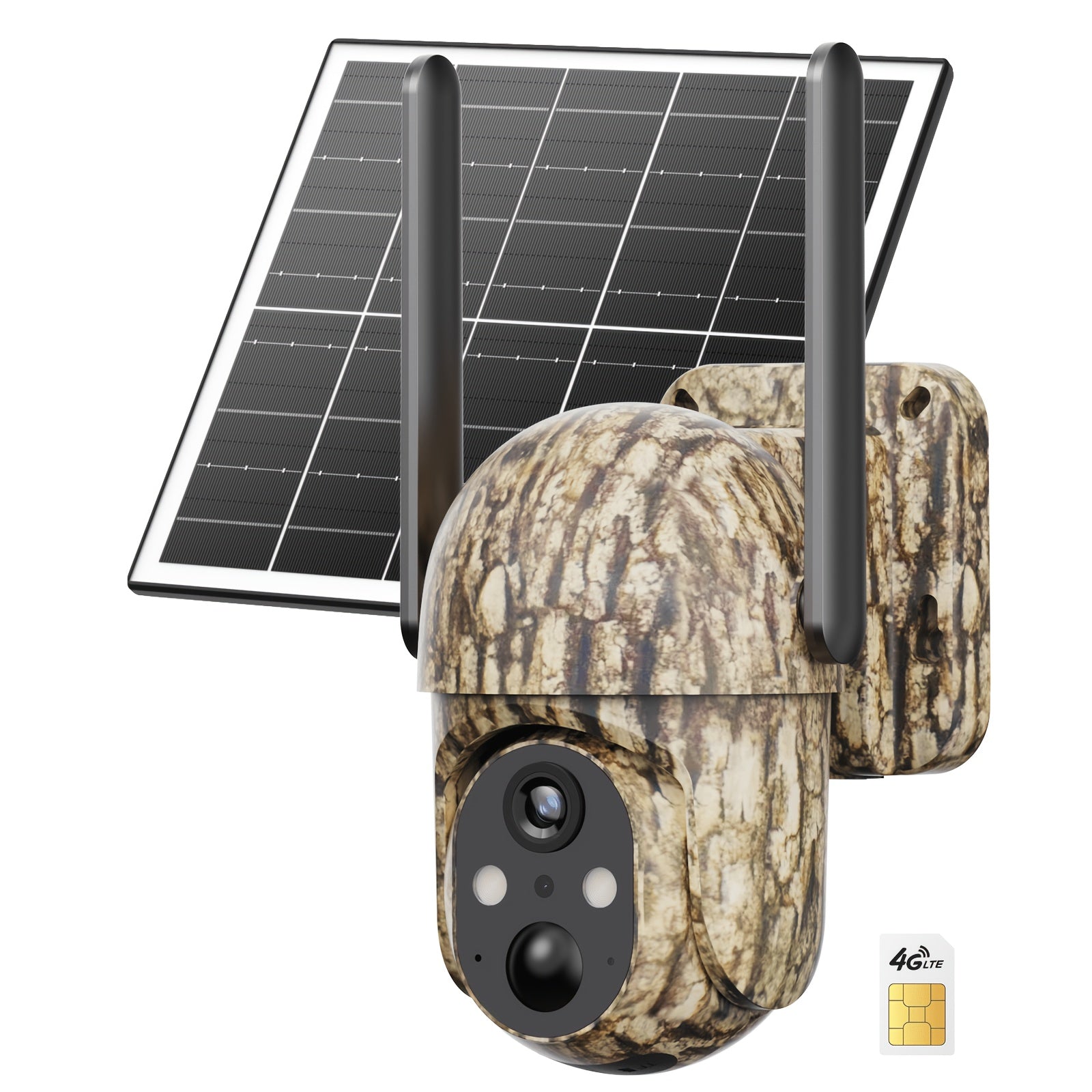 SEHMUA 4G LTE Cellular Solar Security Camera Wireless Outdoor, No WiFi Need Solar Powered Camera, Hunting & Farm Trail Camera With 360° Live View, 4K Night Vision, 2-Way Audio, Waterproof For Off-Grid Ranch & Wildlife Monitoring