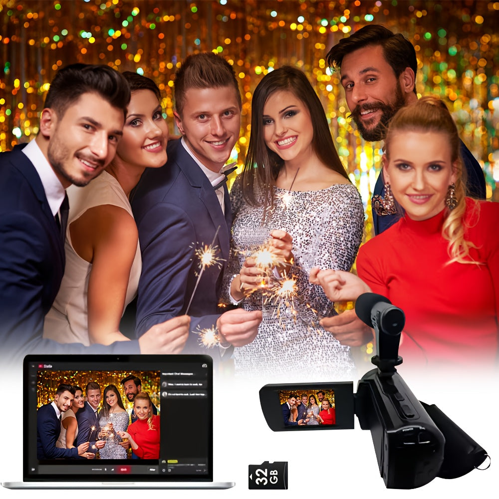 1pc DV100 HD 1080P Digital Video Camera, External Microphone Camera 16 Million Pixel Video Camera, Perfect for Family Gathering, Travel Companion, Video Photo Recording, Christmas Gift