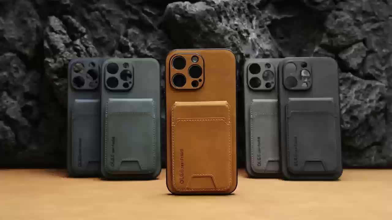Wallet Phone Case Compatible with iPhone 16E/ 16promax/ 15plus/ 14pro/ 13promax/ 12/ 11, Luxury PU Leather, Card Holder and Stand, Moose