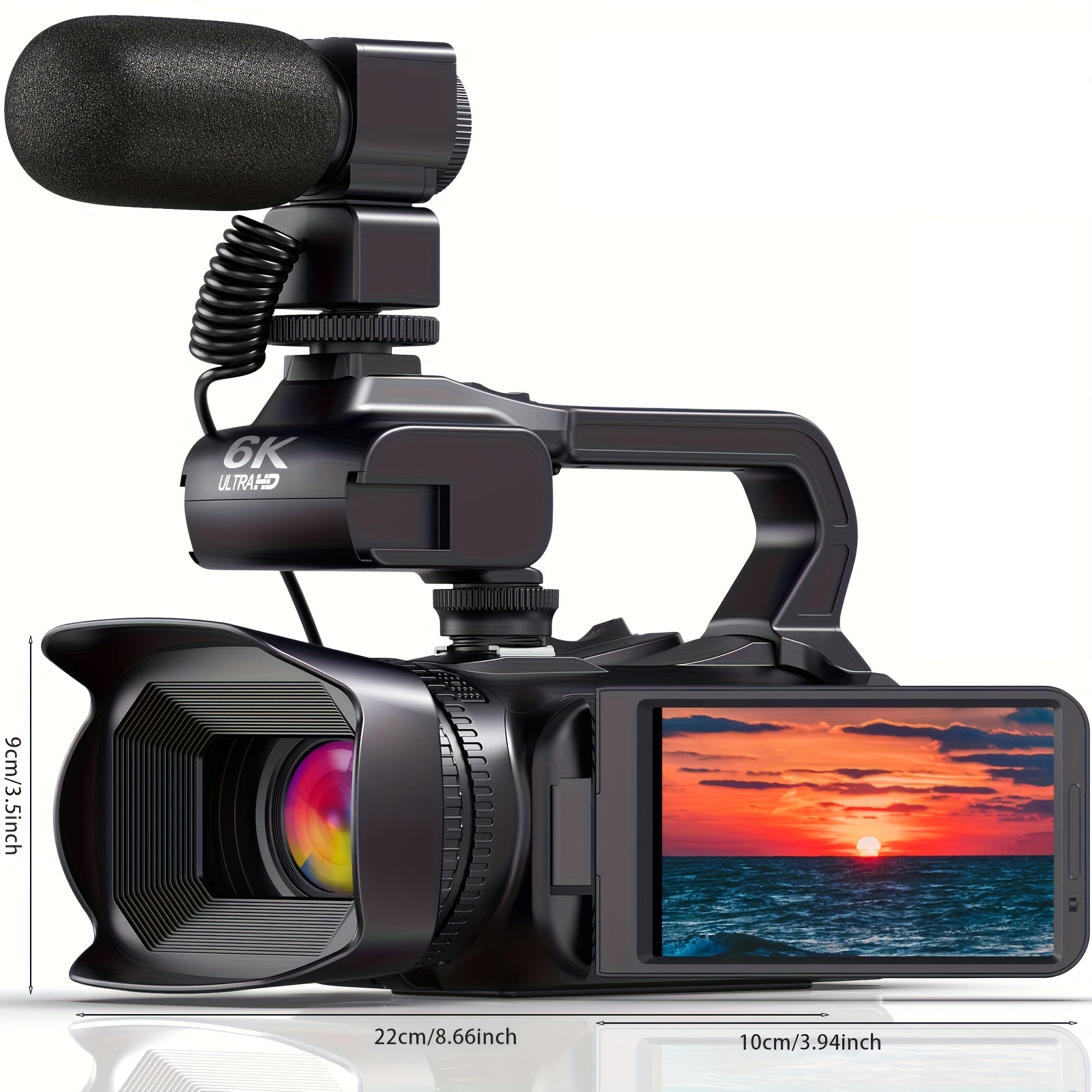 DINGETU 6K 64MP Video Camera Camcorder, 18X Digital Zoom IR Night Vision Vlogging,4.0" Touch Screen Digital Camera with WiFi, Microphone, 64G SD Card, Remote Control, Cameras for Photography, Cameras