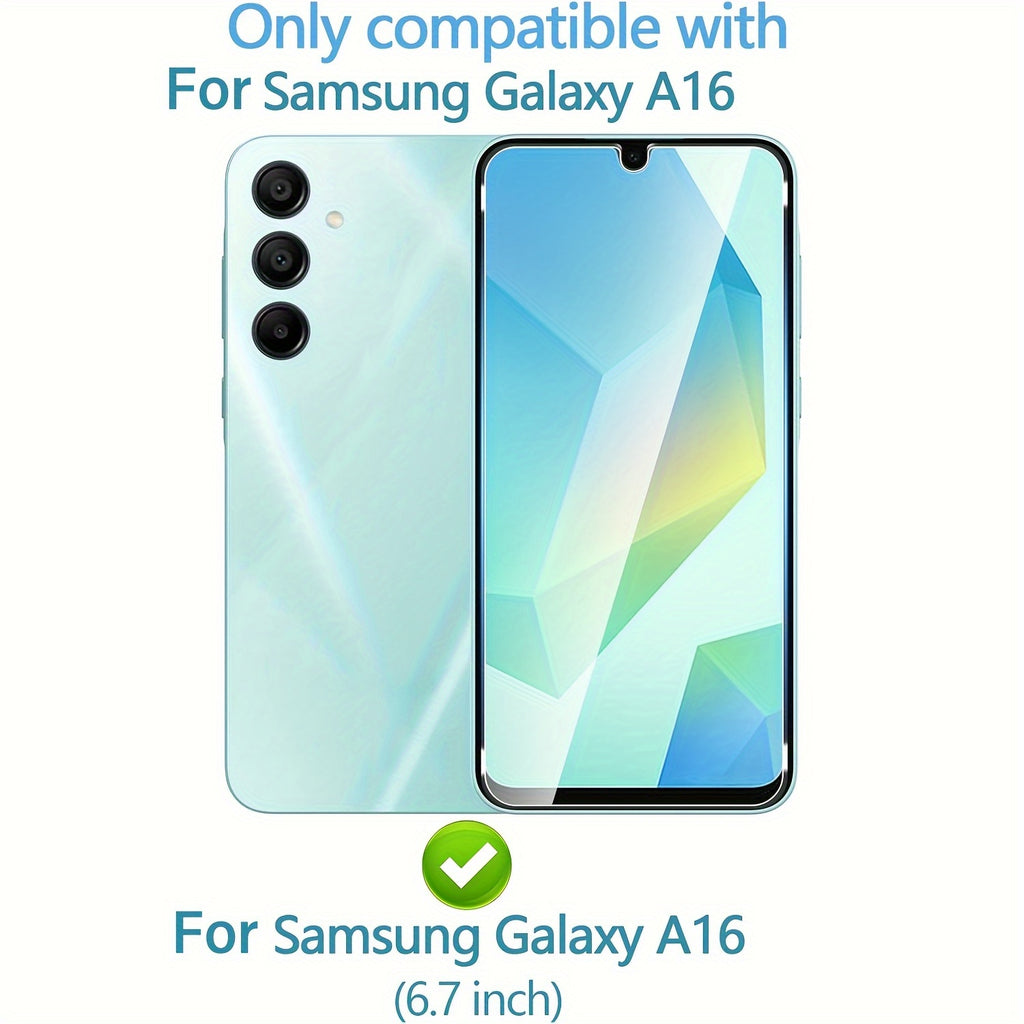 3pcs for Galaxy A16 5G Tempered Glass Screen Protector, No Bubbles, HD Clear