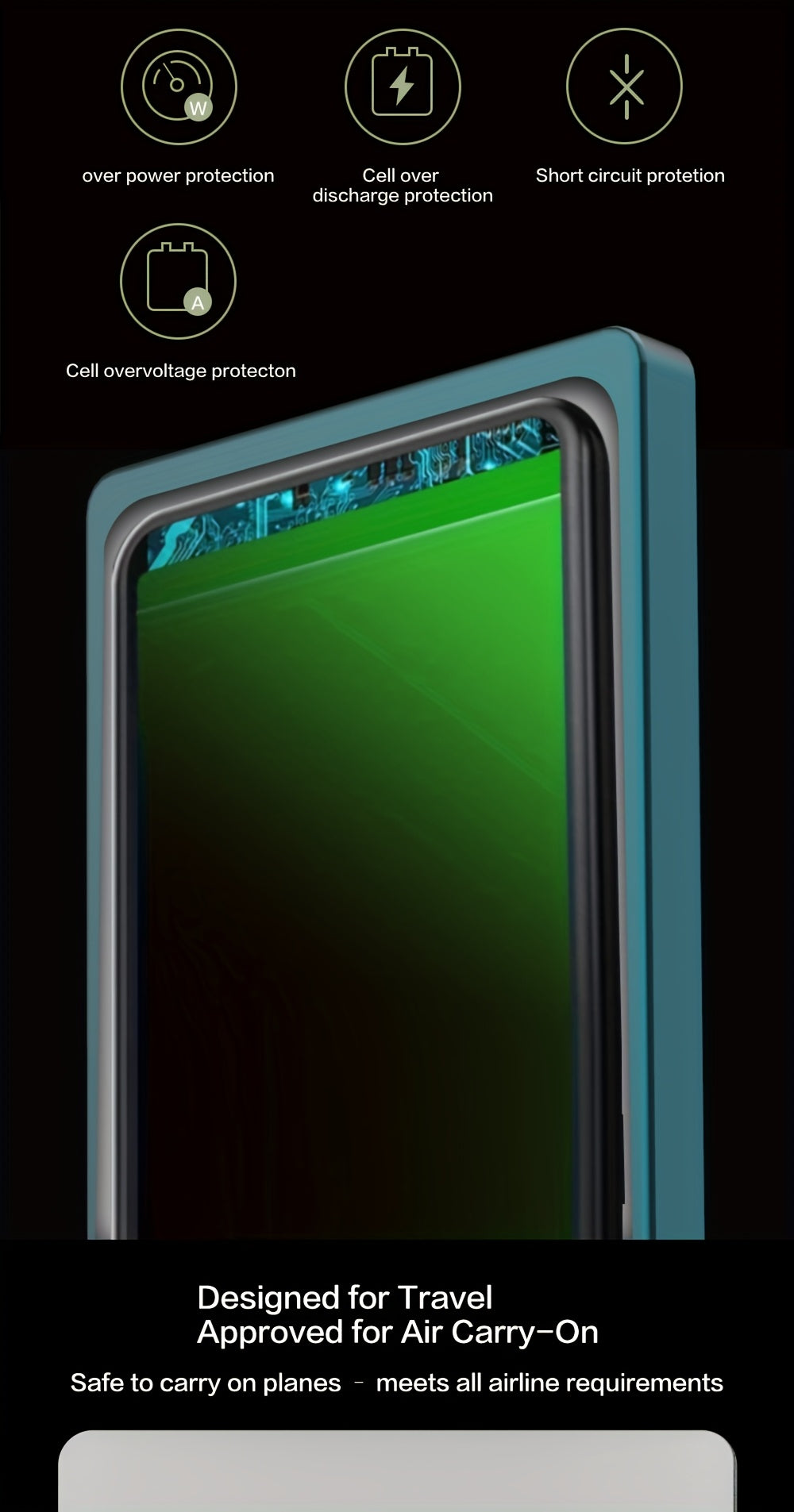 Compact 10000Mah Magnetic Wireless Fast Charging Power Bank, Featuring USB Type C 35W PD, USB 30W Qc 3.0 Fast Charging, Compatible with PPS, Designed for Magsafe Battery Pack