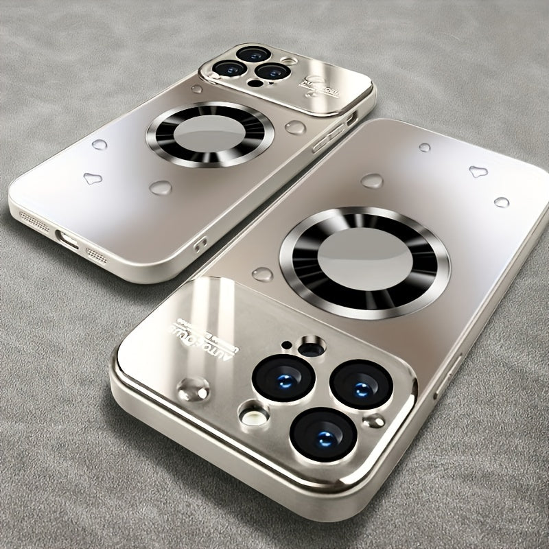 New Luxury Matte Titanium Phone Case, Compatible with Iphone 17 Pro, Iphone 17 Pro Max, Iphone 17 Air, And Iphone 17. Features Magnetic Wireless Charging, Shockproof Glass for Camera Lenses, And a Built-In Lens Protector. A Perfect Christmas Gift.