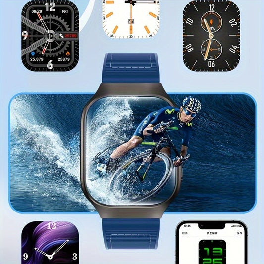 2.01-inch Curved Screen Smartwatch - Wireless HD Calling, Built-in Mini Games, Voice Assistant, 100+ Sports Modes, Full Touch Fitness Tracker, Classic Design with Magnetic Charging And Deployable Buckle, Suitable for Men And Women, Fitness Tracker