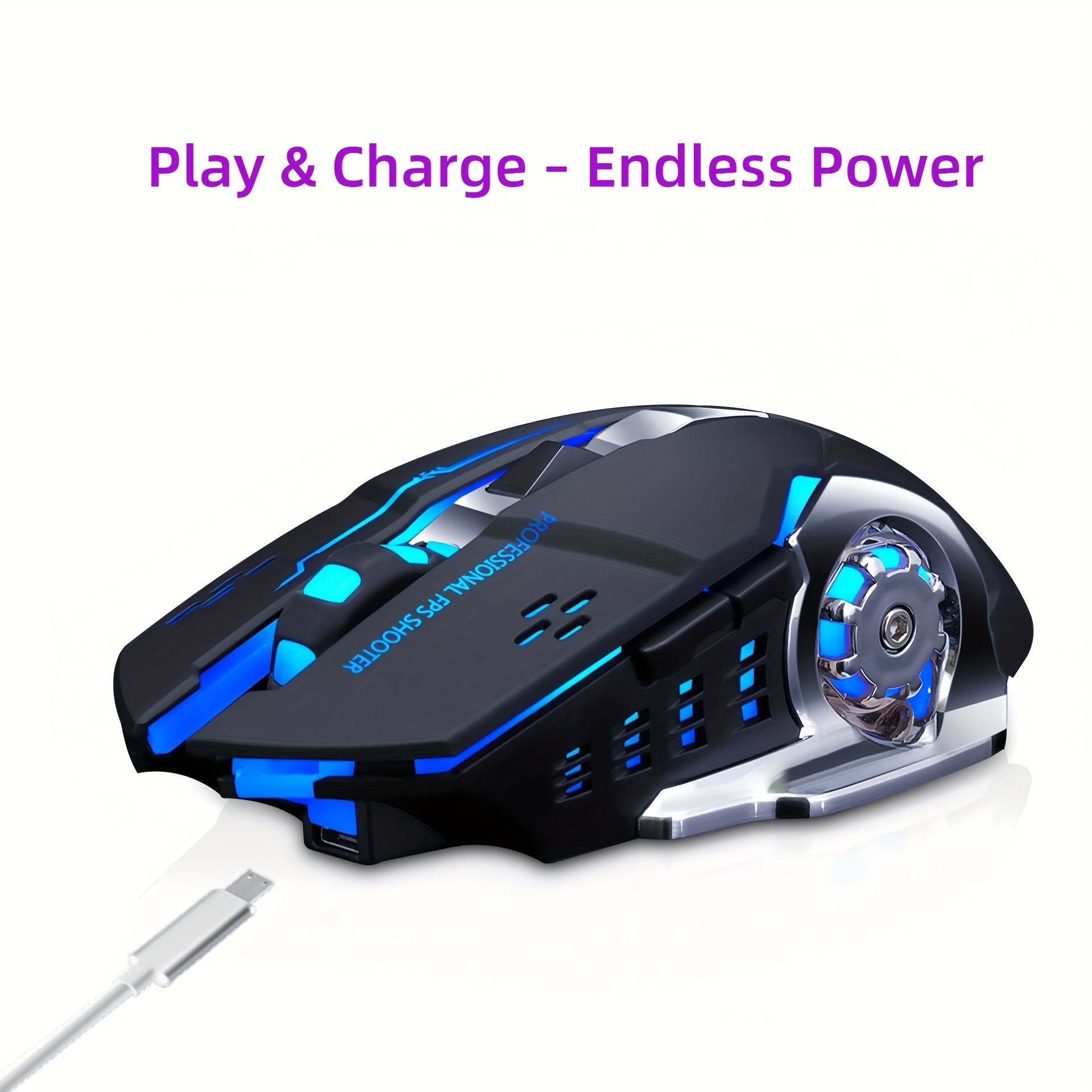 Silent Wireless Mouse - T-WOLF Rechargeable BT5.0 + 2.4G Dual-Mode Office Mouse, Full-Size Ergonomic Comfort for Extended Work, Study & Gaming, RGB Aesthetic Desk Setup Accessories, Back to School Gift