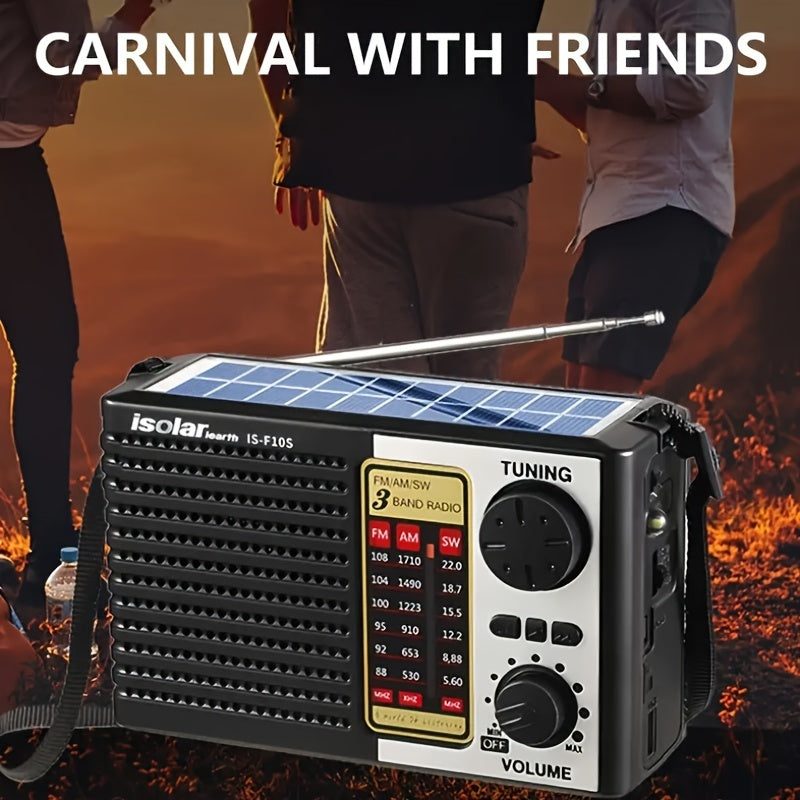 [Portable Outdoor Camping] FM/AM Rechargeable Solar Radio Speaker - Portable Audio And Video Radios with MP3 Player, Flashlight, Adjustable Volume for Outdoor Activities, Emergency, And Camping