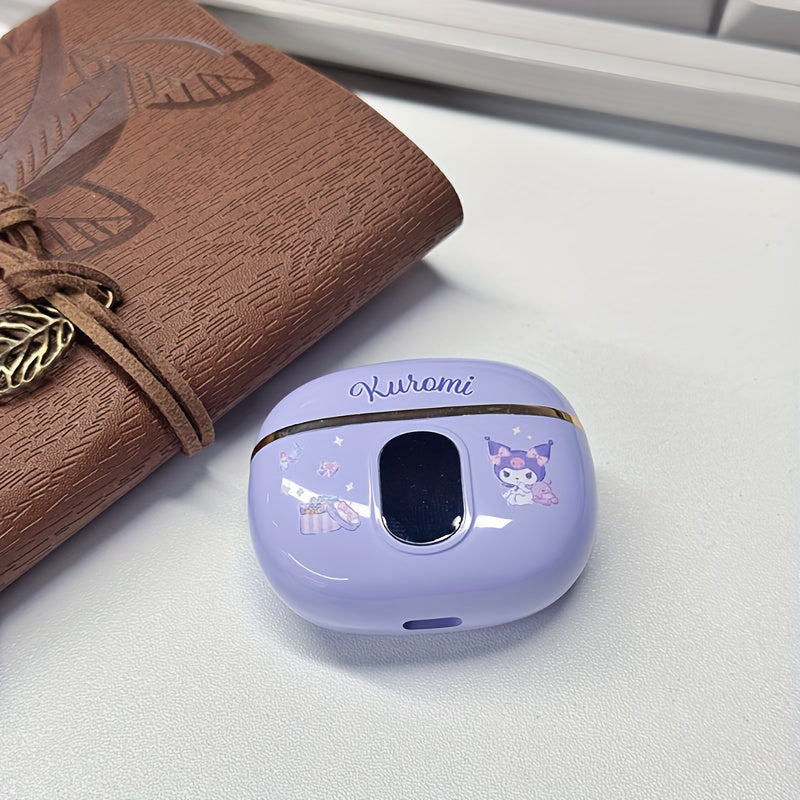 [Authorized] Headphones., Kuromi, Pompompurin, Genuine Open-Fit Wireless Earbuds, Experience 360° Environmental Awareness And All-Day Comfort. Suitable for Sports/Casual Use. Intuitive Touch Control. with Real-Time LED Digital Charging Case