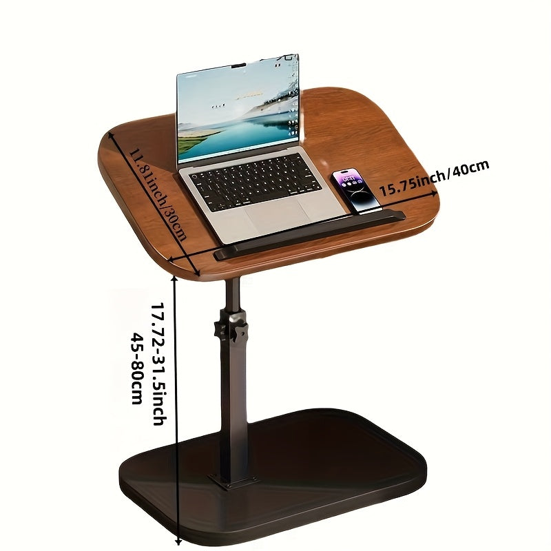 1. Rotatable And Adjustable Laptop Stand Desk for Bed - Black/Walnut, Featuring A Support Rod And Angle-adjustable Design, Perfect for Working On Sofas Or Beds, Breakfast Trays, Home Offices, Movie-watching Setups, And Easy Placement Anywhere