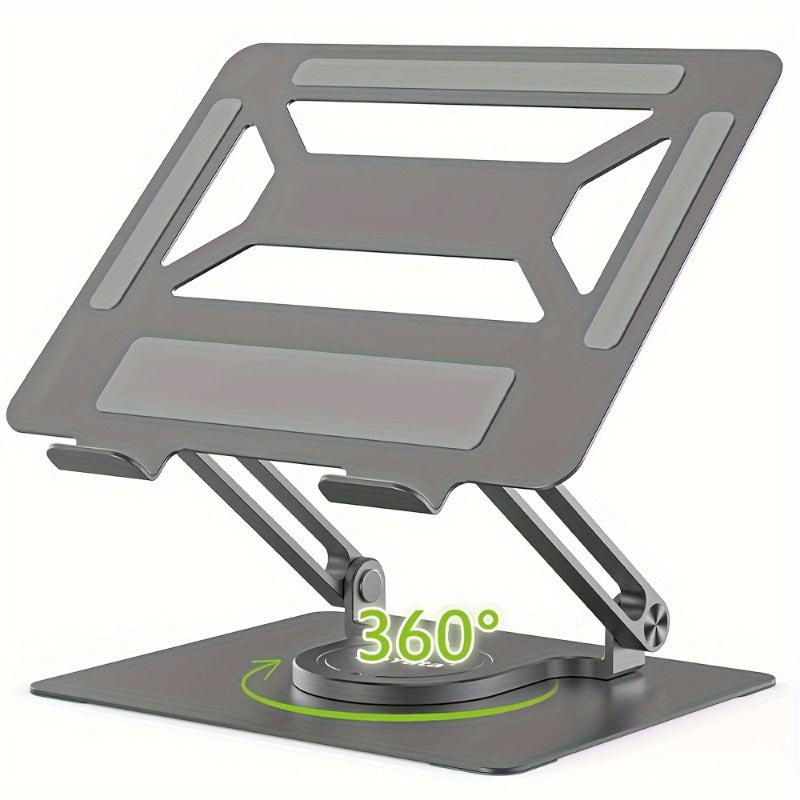 Adjustable Laptop Holder with a 360-Degree Rotating Base, Ergonomic And Foldable Design, Suitable for All Macbook Pro/Air Models And Laptops Up to 17 Inches