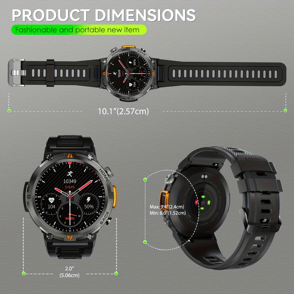 Smart Watch for Men, Wireless Answer Make Calls, Message Notification, HD Touch Smartwatch, Step Counter Sports Smart Watch, Compatible with iPhone and Android Phones