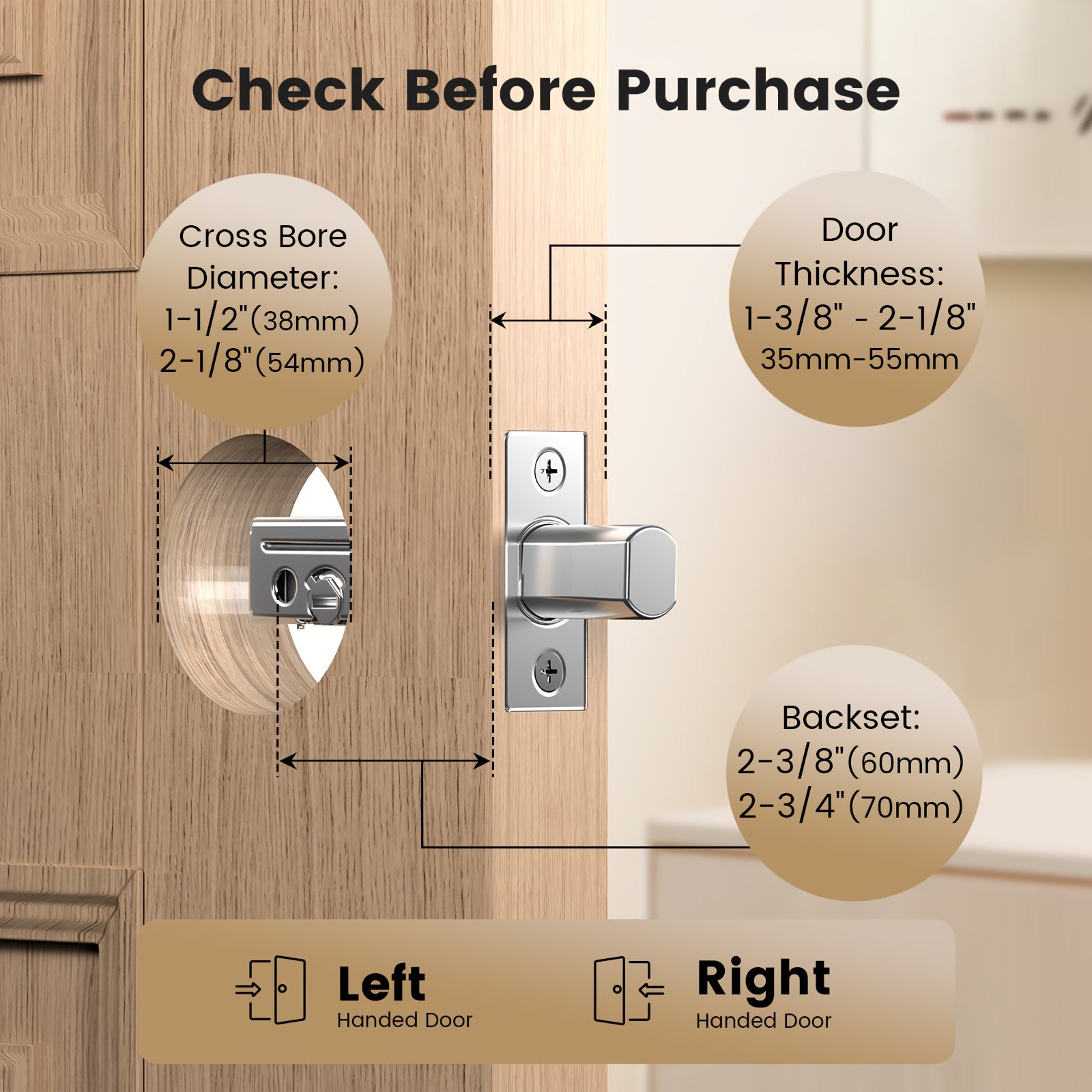 Smart Lock with Palm Vein | Keyless Entry Door Lock for Front Door, WiFi Electronic Door Lock with Keypad Deadbolt, Auto Lock, Voice Control, Compatible with Alexa & Google Assistant, Battery Powered, Rechargeable Battery
