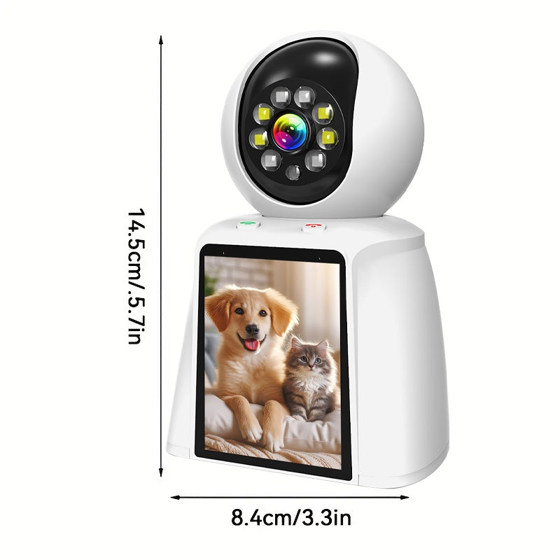 3 Inch Screen Pet Camera Smart Home Video Calling, Baby Kids Monitor Cameras WiFi for Home Security Indoor, Cat Dog Camara De Segurida Smartphone 2 Way Talk, 24/7 Recording, Motion Sensor Detection with Speaker