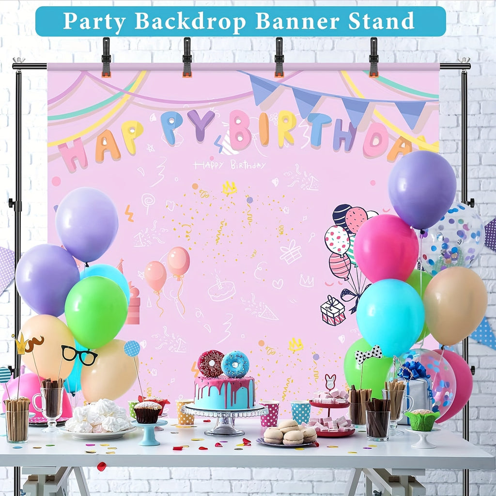Backdrop Stand 9X6.5ft(WxH) Photo Studio Adjustable Background Stand, Metal Balloon Arch Stand, Wedding Arches for Ceremony, Rectangular Backdrop Stand for Anniversary Birthday Party Bridal Shower Decoration Home Decor