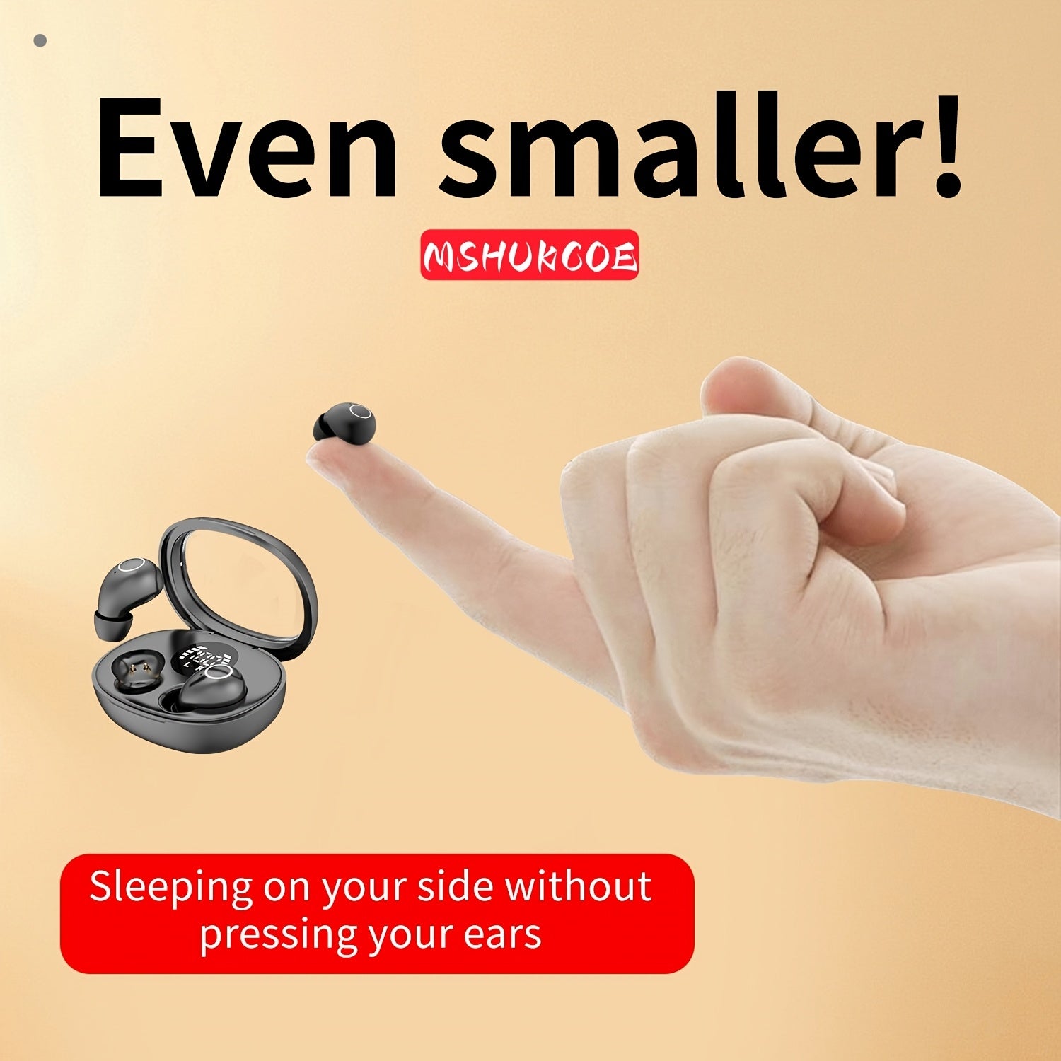 MSHUKCOE Ultra Compact Mini Wireless In Ear Wireless Earphones 5.4- True Wireless, Noise Cancelling, High Fidelity Sound Quality, All Day Invisible Design, Touch Control, USB-C Charging, Choice For Running And Sleeping, Compatible With All Phones