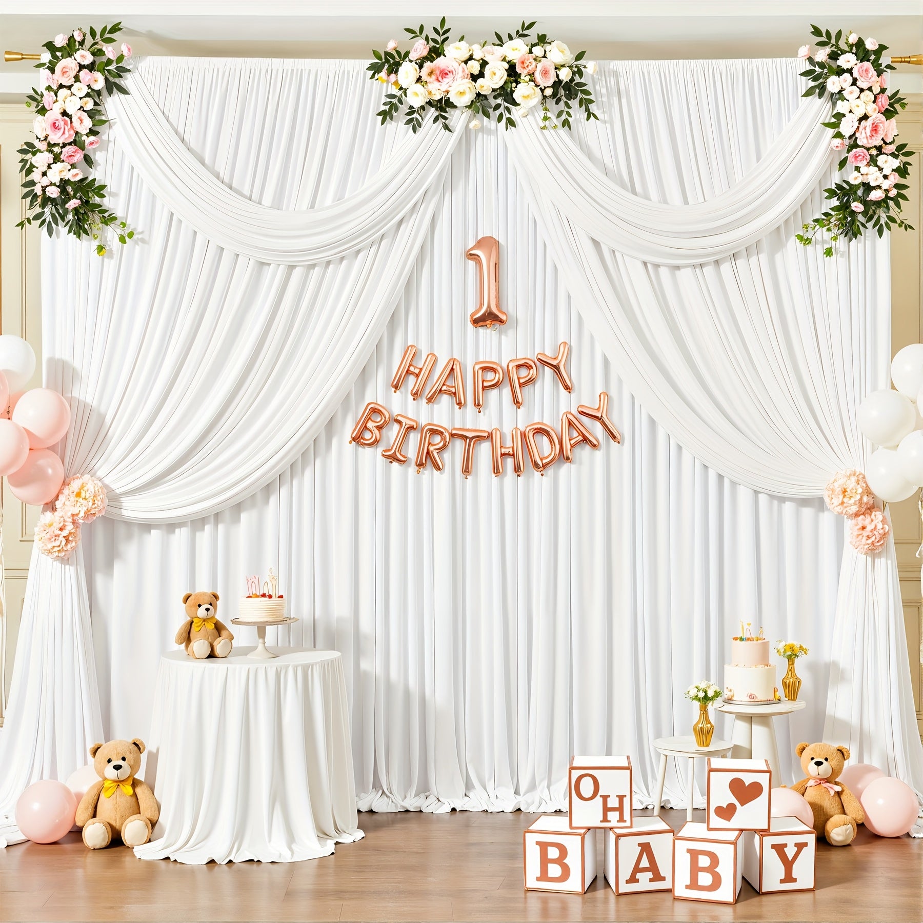 2pcs, 7.2ft*10ft Curtains Backdrop for Wedding Parties, Photo Backdrop Curtains for Wedding Decorations Birthday, Soft And Smooth, Non-transparent Party Decoration Backdrop Curtains, Suitable for Wedding, Birthday, Christening And Other Party