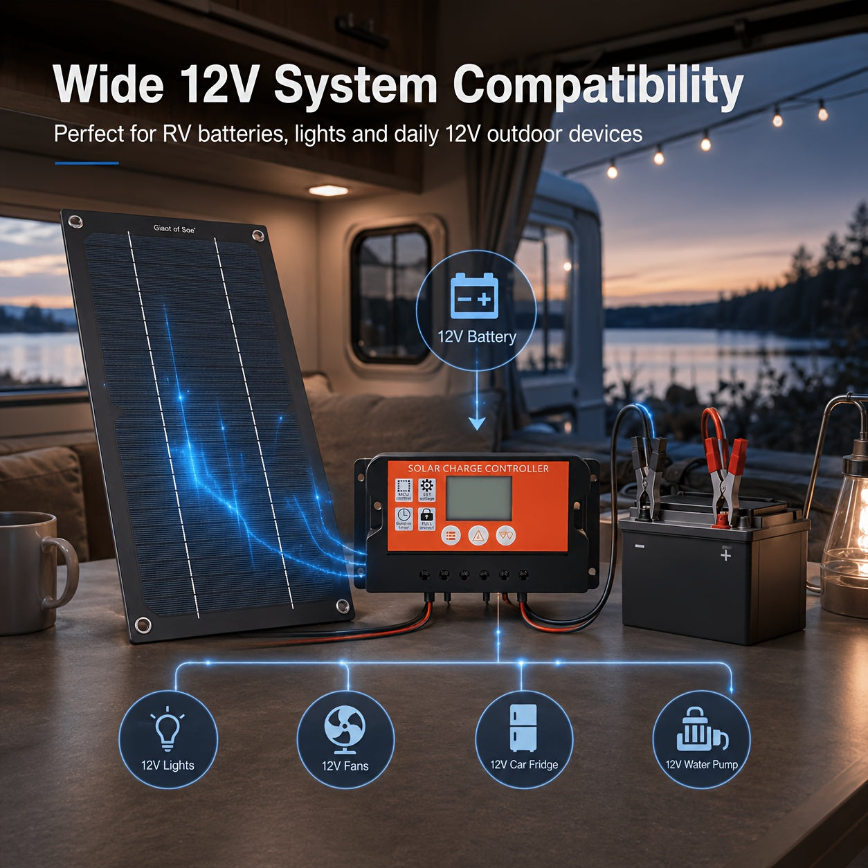 Portable Solar Charging Kit With 100A Controller Foldable Design USB Direct Charging For Outdoor Camping Travel Car RV Boat Emergency Power Supply | Solar Panel Kit | Emergency Charger