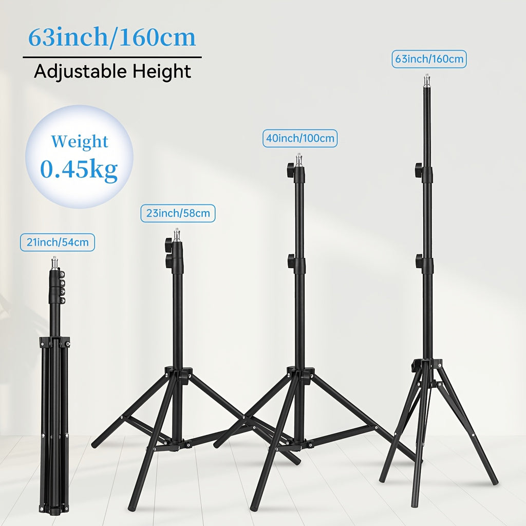 Perfect for Photography Studios, Video Shoots, And Lighting Setups, This Adjustable, Portable Floor Stand Supports Cameras And Lights. Features A Foldable Design with A Sturdy Base And Collapsible Legs for Easy Transport.