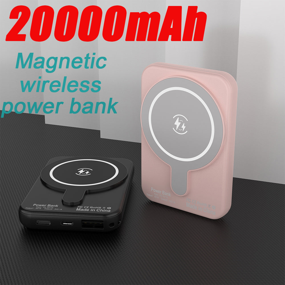 [Ideal Gift] 20000Mah Magnetic Wireless Portable Power Bank Upgraded, Mini Portable Charger, Power Bank Fast Charge, USB Output Portable External Backup Battery Charger, for Iphone 16/ 15/ 14/ 13/ 12/ Pro Max/ Plus Series, Ideal Gift for Friends And Famil