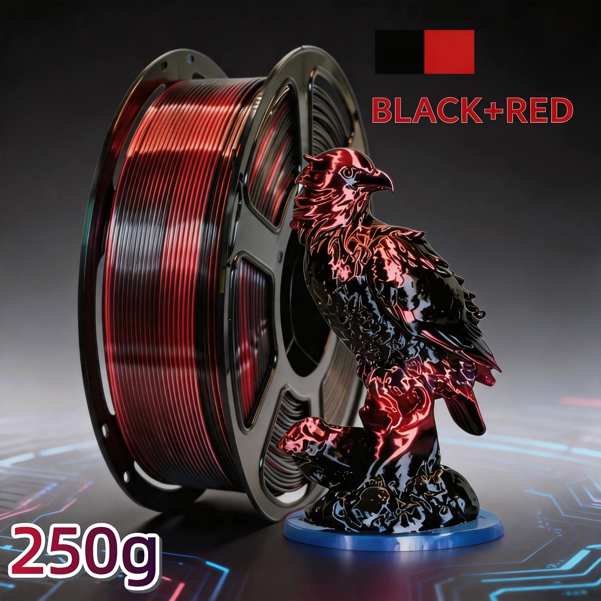 Two-color 3D Printer PLA Consumables, 250g Spool Neatly Wound, with A Diameter Of 1.75mm +/- 0.02mm for High Precision. Suitable for Most 3D Printers, Smooth Printing, Vacuum-packed, Reliable Quality, Suitable for Hobby Makers.
