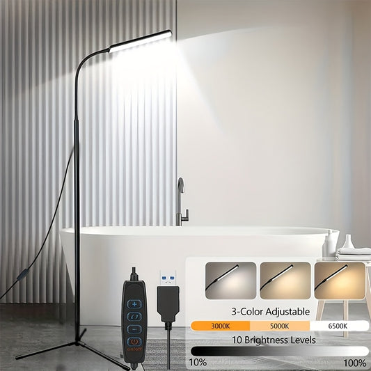 [Smart LED Floor Lamp] Smart LED Floor Lamp, Gooseneck Reading Desk Lamp, 3-Color Temperatures, With Stepless Dimming Floor Lamp, Suitable For Living Room, Bedroom