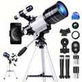 150x Telescope, 70mm Aperture Telescope, High Magnification, Portable Astronomical Telescope, with Tripod Phone Adapter and Wireless Remote Control, Telescope for Phone