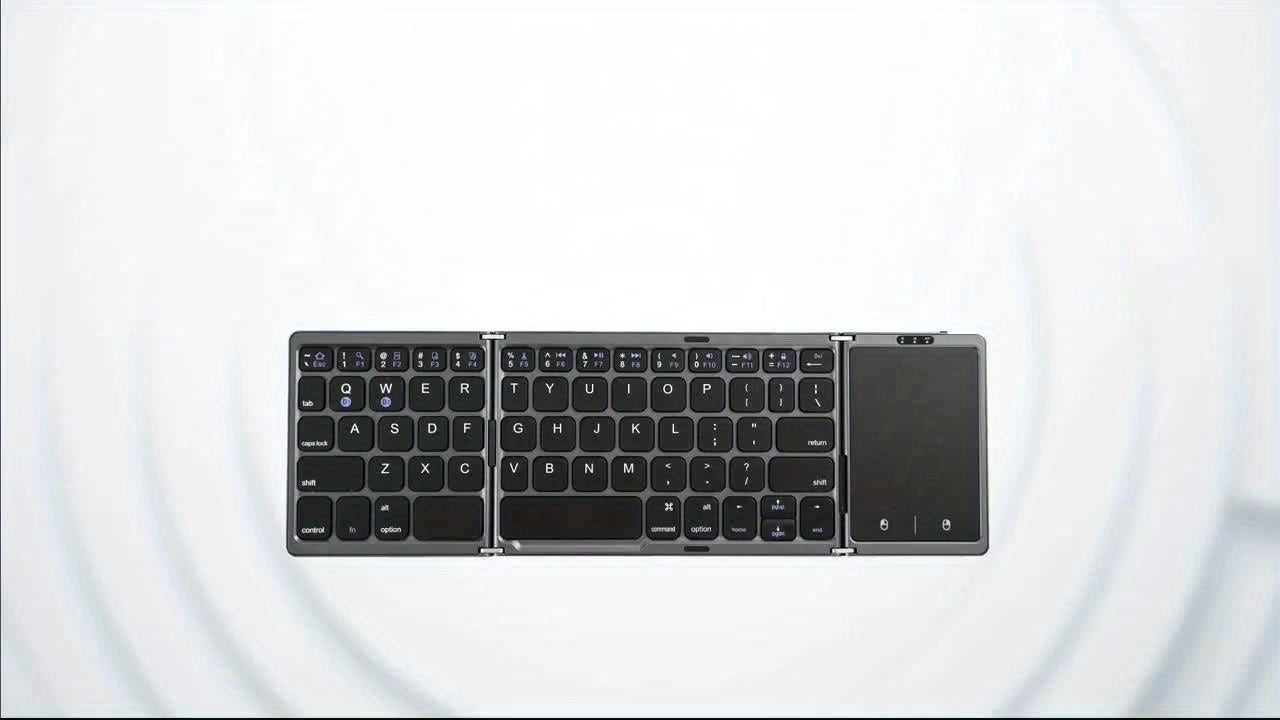 Seenda Foldable Wireless Keyboard with Touchpad Rechargeable Portable Tri-Folding Small Keyboard for Laptop Tablet PC Smartphone Windows IOS Android