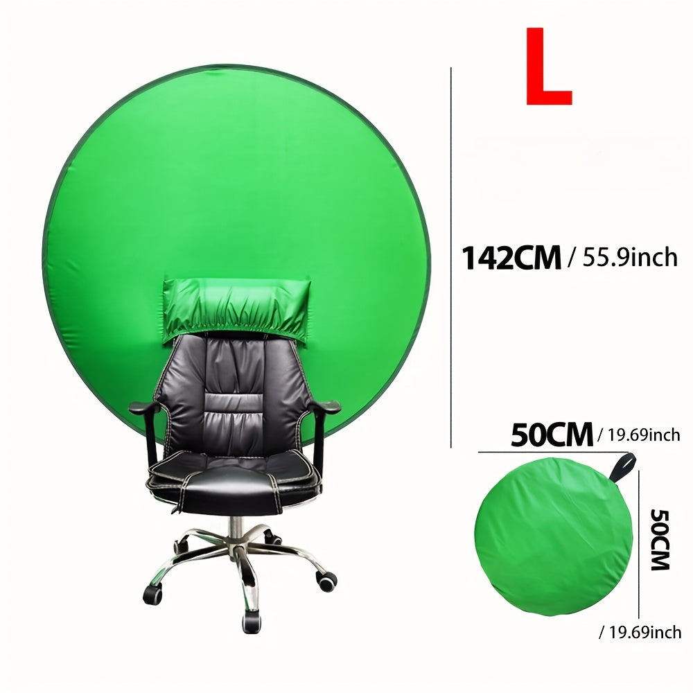 Collapsible Green Screen Backdrop with Chair Mount - Professional Chroma Key Studio Background for Vlogging, Streaming, and Video Chats - Portable, Durable Polyester Fabric, Easy Setup & Storage - Perfect for Home Studios, Beginners, and Content Creators,