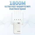 2026 New WiFi Booster, 1800Mbps, Suitable for Home 10000 Square Feet and 50 Devices Signal Enhancement, WiFi Signal Booster One Click Setting, Signal Amplifier with Ethernet Port, 6 Antennas for 360 ° Full Coverage