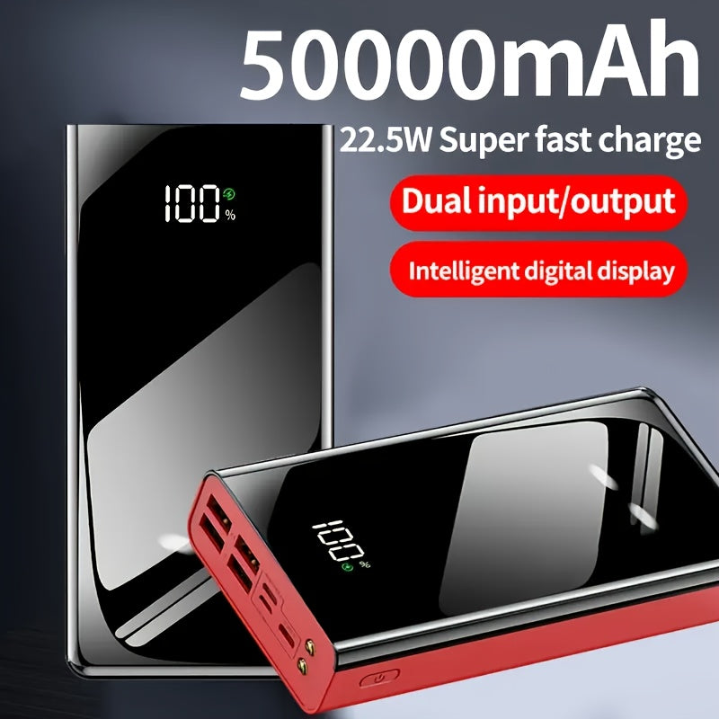 30000mAh/50000mAh/100000mAh Power Bank, 22.5W Fast Charging, Large Capacity Power Bank, Fast USB Charger with LED Display, Flashlight And Emergency Power Reserve - Outdoor Camping Light for iPhone, Android And Digital Devices, Holiday Gift