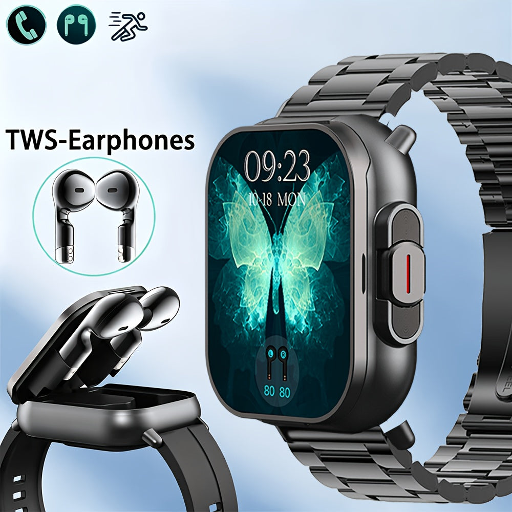 2-In-1 Smartwatch And Wireless Earbuds for Men, Featuring Music Control And Various Sports Modes with Activity Data Insights