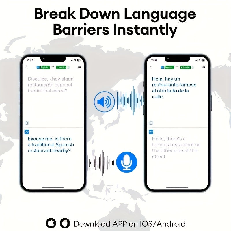 Ai-Powered Real-Time Translation Earbuds, Two-Way Interpreter for 144 Languages, Rechargeable Via USB Or Battery, Ideal for Travel, Business, Shopping, Learning, Carrying Pouch Included