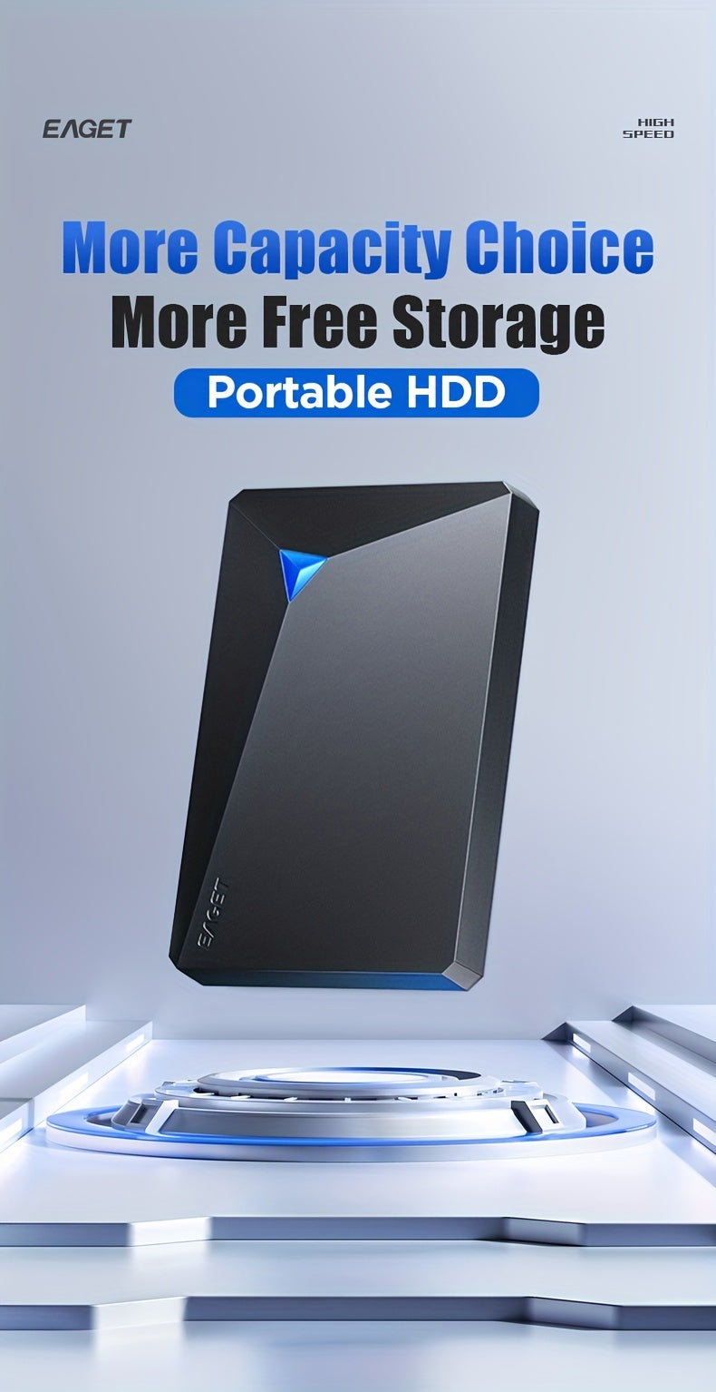 EAGET Portable External Hard Drive, High-Speed USB 3.0 Connectivity, Plug & Play, Durable Mobile Storage Device For PC Ps4/5 Xbox, NTFS Pre-Formatted, Compact And Lightweight Design, Supports UASP Protocol - 250GB/320GB Options Available