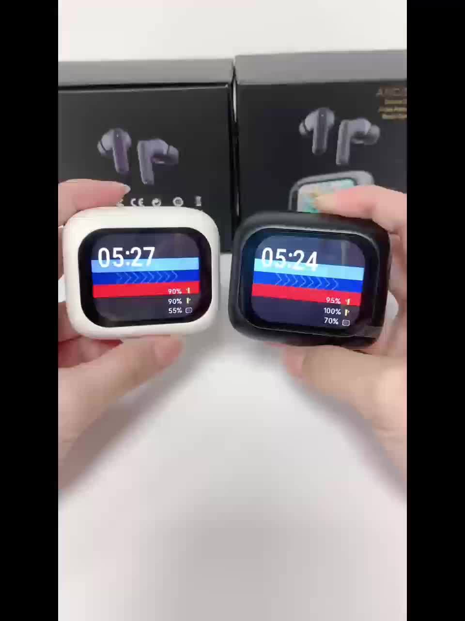 2024 hot selling smart wireless noise cancelling headphones, full-color touchscreen sports and gaming, in ear earbuds with charging case, ideal gift for all people, Anc business headphones, compatible with IOS/Android/ and other smartphones
