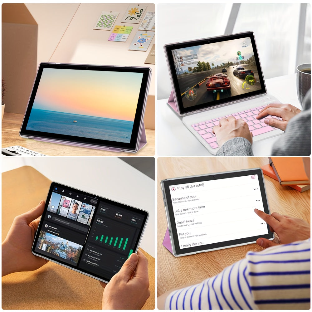 CRELANDER 2025 Android 25, 65Cm Tablet PC with 12GB RAM (Expandable 4GB + 8GB) And 512GB Storage, Supports 4G LTE, GPS, And WIFI. Comes with a Keyboard, Mouse, Case, And Stylus. Ideal As a Graduation Or New Year Gift, Tablet, Pad