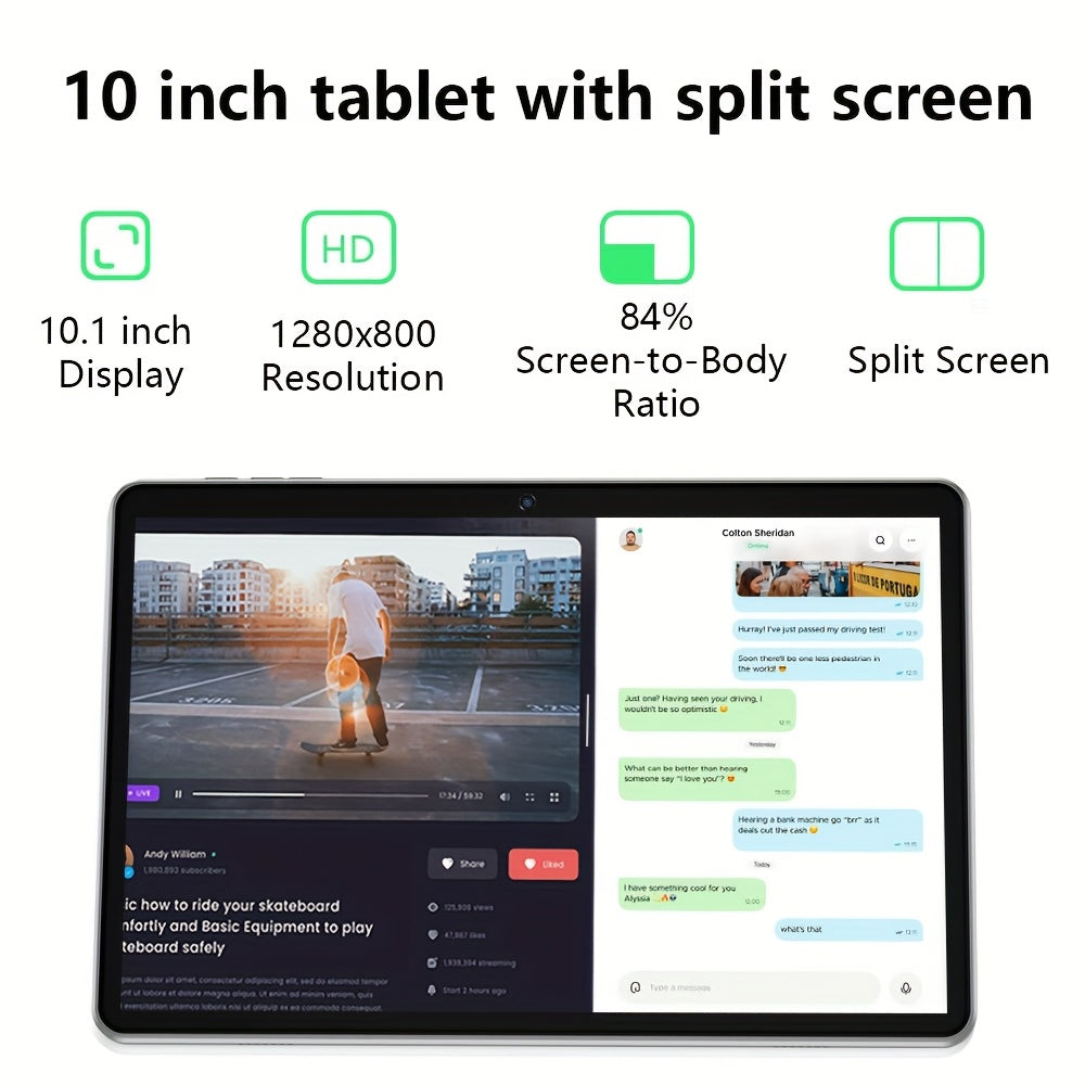 10-Inch Android 13 Tablet with 6GB RAM (2GB + 4GB Expandable), 32GB Storage Plus 512GB Expansion, Quad-Core Processor, 2.4G Wifi, IPS Touchscreen, Perfect for Watching Dramas, Ideal for Christmas Gifts, Tablet, Pad, Tablet, Pad