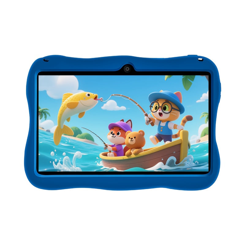 [Android 14 WiFi 5] 2025 Model 7-Inch Kids Tablet With HD Display, Android 14, WiFi 5, 4GB RAM, 128GB Storage, Pre-Installed Educational, Learning, And Entertainment Apps, Dual Cameras, Durable Kids Tablet