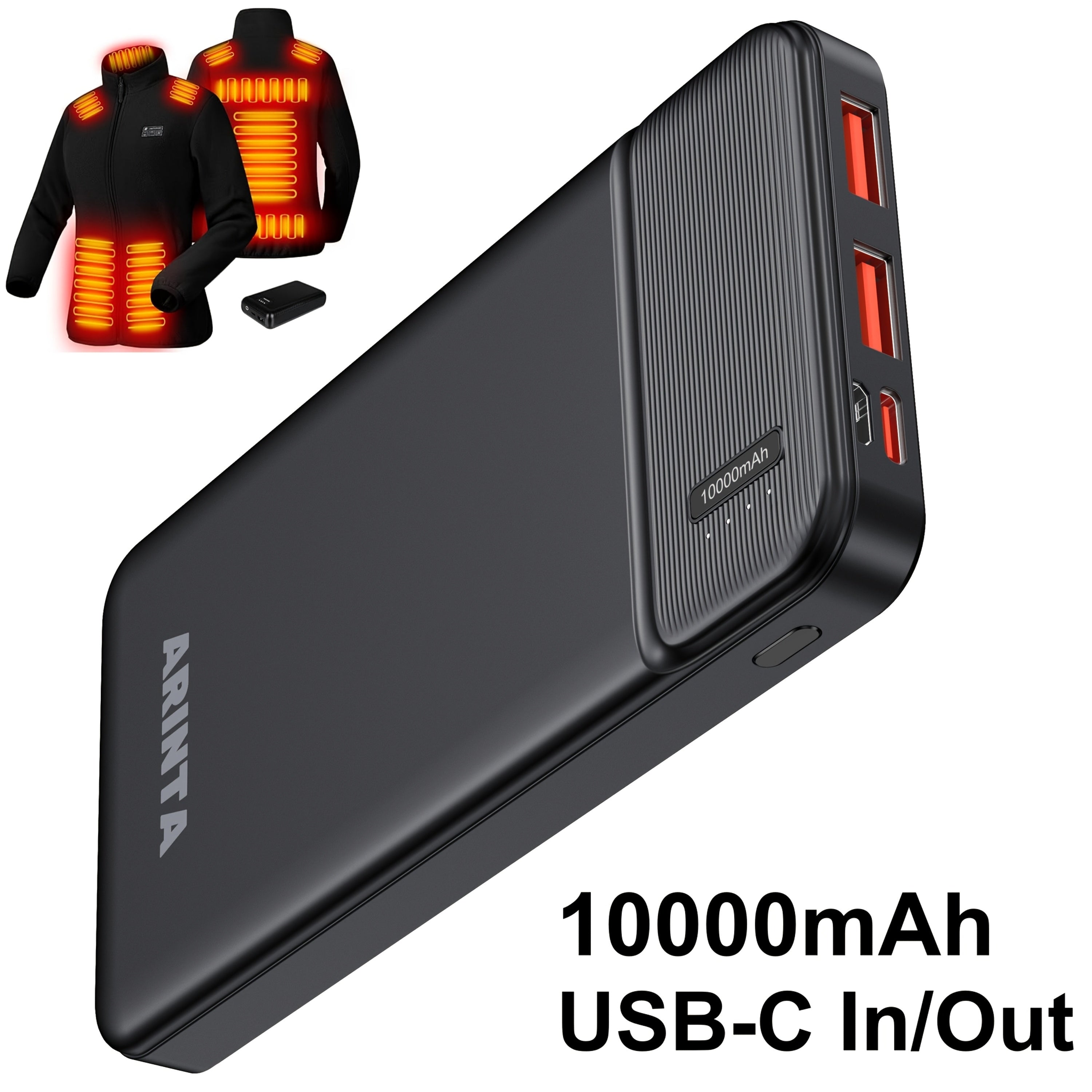 10000mAh Power Bank Battery Pack Portable Charger, Travel Essentials, PD 22.5W Super Quick Charge, Slim Deisgn & Compatible For, Smartphones, Tablets, Heated ClothesGifts For Men Women
