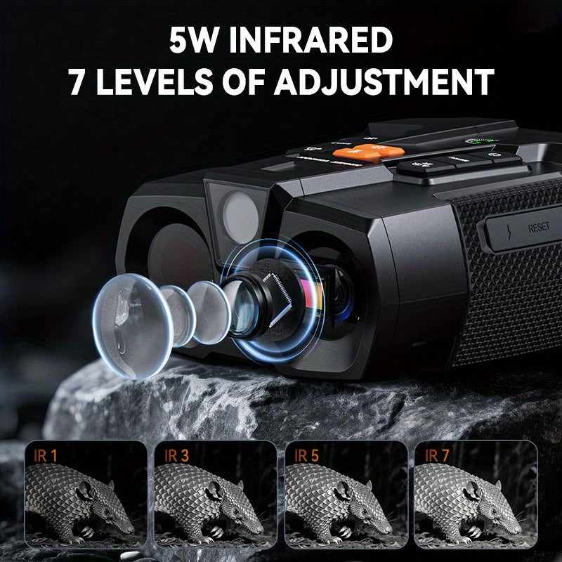 INSKAM 4K Ultra HD Night Vision Binoculars with 4.5” Large Screen & 10X Digital Zoom - Night Vision with 5000mAh Battery- for Night Observation, Compatible for Camping, Hunting, Security - USB Charging, Ideal for s &