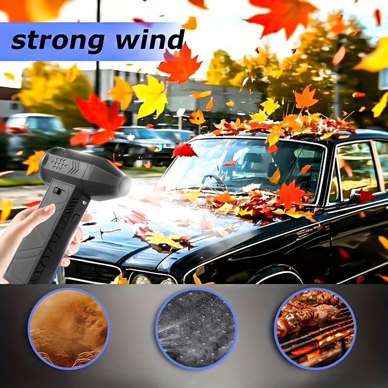 Local Warehouse, Super Powerful Blow & Suction All-in-One Portable Turbo Fan, 130, 000 RPM High Speed Airflow, Cooling, Dust Removal, Snow Blowing, Ignition Aid, Inflatable Pad Aid, Car Cordless Handheld Vacuum/Dust Collector, Car Vacuum Cleaner
