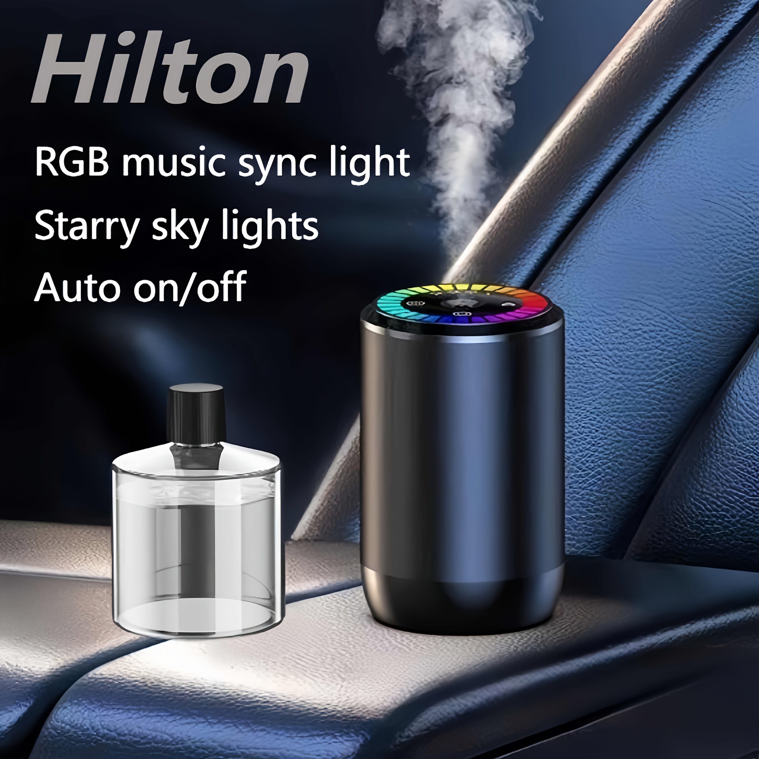 [Car Additions] Smart Car Aromatherapy Diffuser, Dynamic Light Show And Starry Sky Top Mode, Natural French Scented Essential Oil/Perfume, Adjustable Fragrance Concentration, Essential Oil Diffuser, Long-Lasting Freshness, Cologne Scent